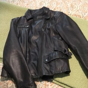 Banana Republic Black Motorcycle Leather Jacket